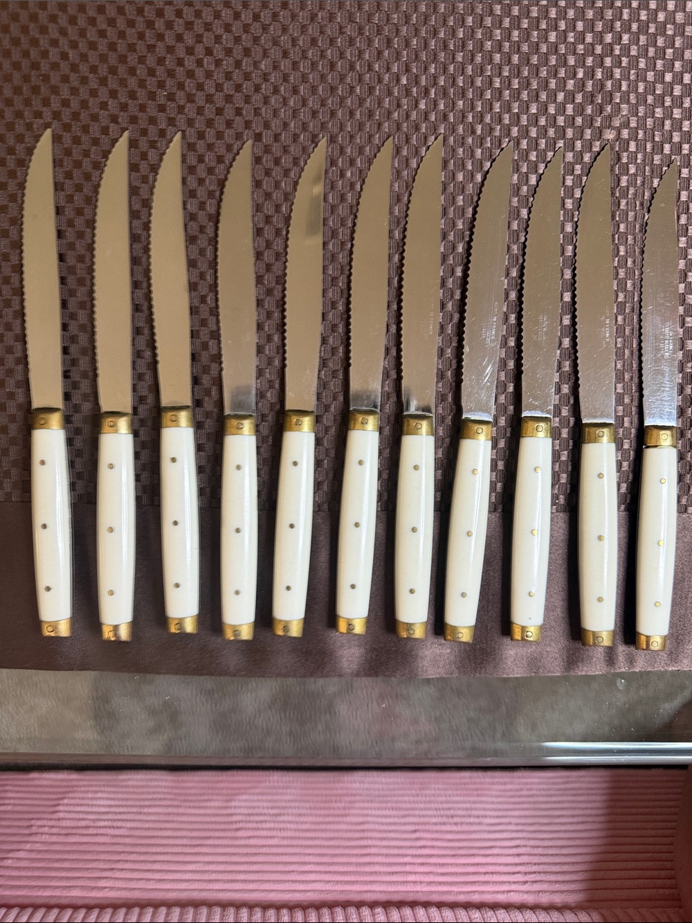 Vintage set of Neiman Marcus Made in France serrated knives